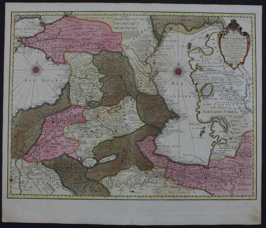 Asia COVENS & MORTIER CARTE DES PAYS VOISIN DE LA MER CASPIENNE