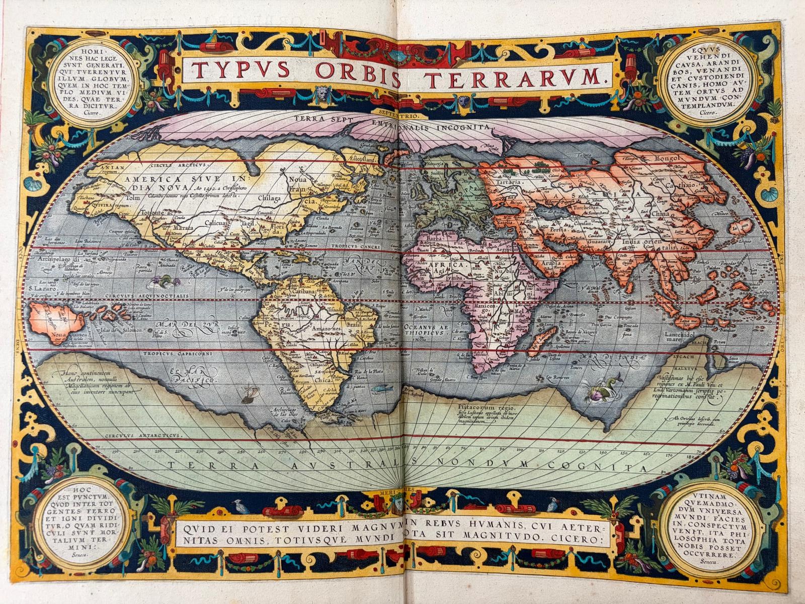 World map by Abraham Ortelius, Antwerp 1641