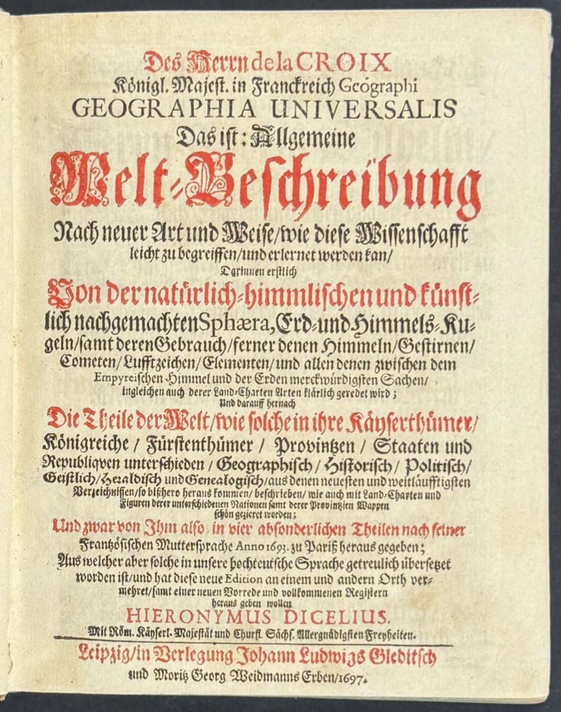 Geographia Universalis, Allgemeine Welt-Beschreibung