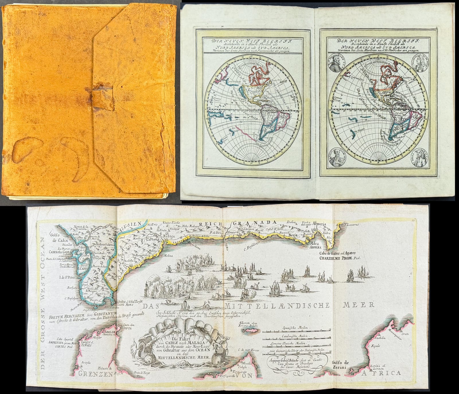 Atlas Curieux oder Neuer und Compendieuser Atlas, a volume with 56 engraved maps & charts