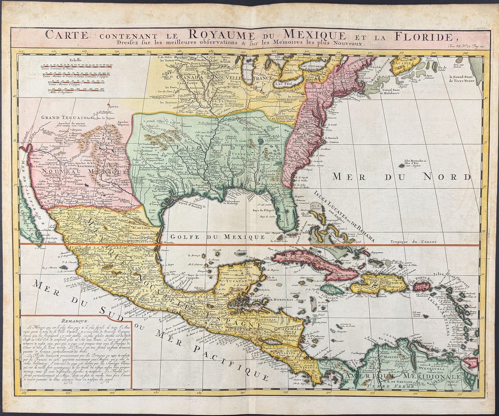 CARTE DU ROYAUME DU MEXIQUE ET DE LA FLORIDE
