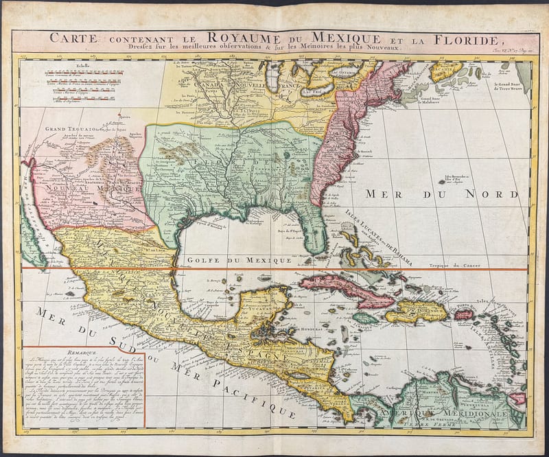 CARTE DU ROYAUME DU MEXIQUE ET DE LA FLORIDE