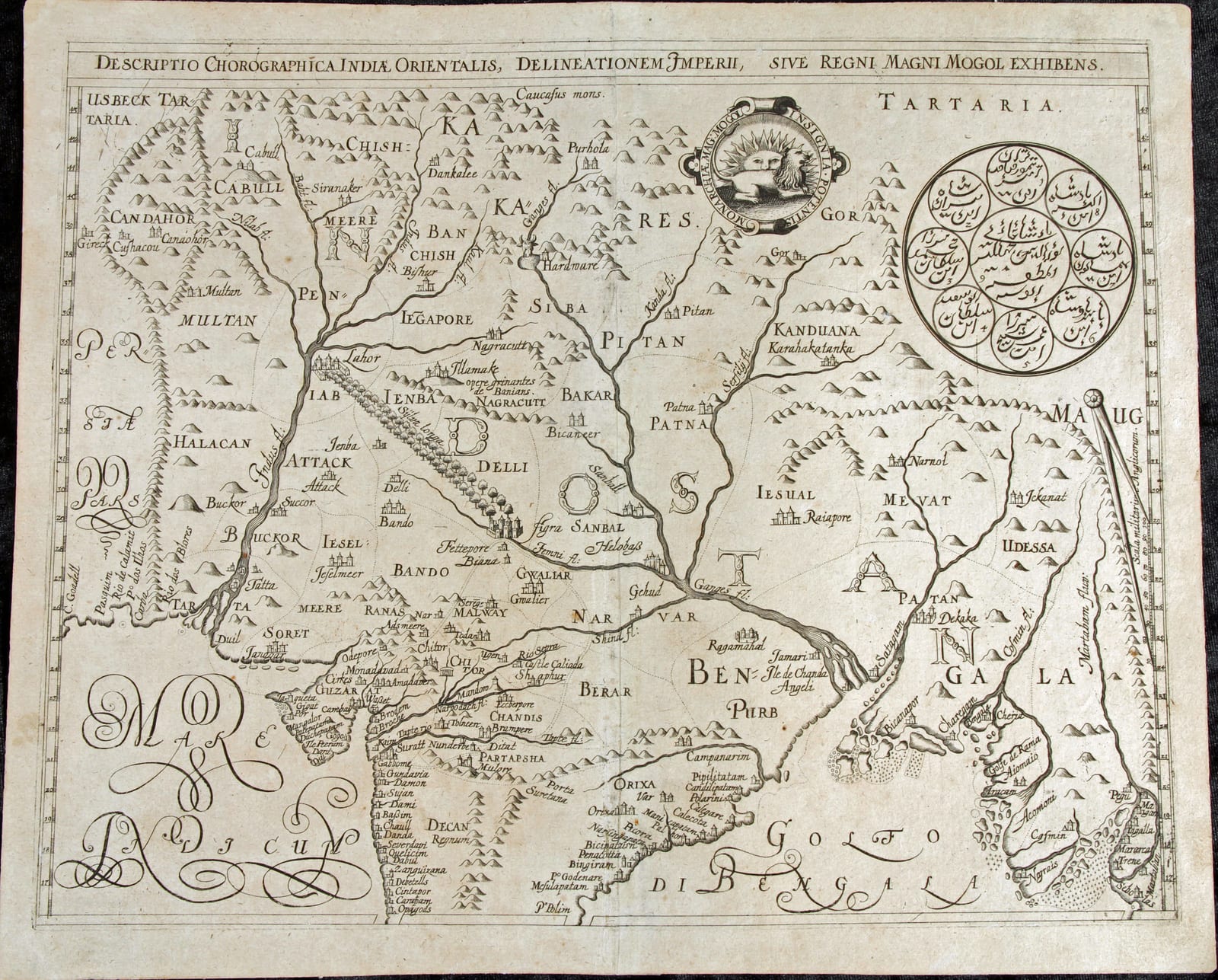 Descriptio Chorographica Indiae Orientalis, Delineationem Imperii, sive Regni Magni Mogol Exhibens (The Mughal Empire)