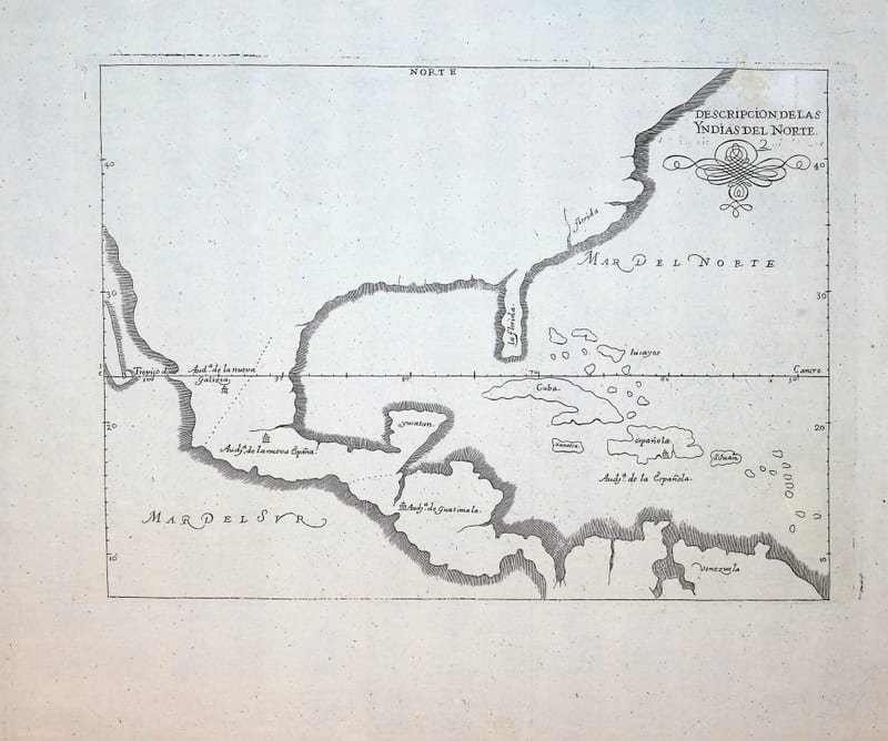 Descripcion de las Yndias del Norte (Spanish North America: Mexico, Florida, Central America and the Caribbean)