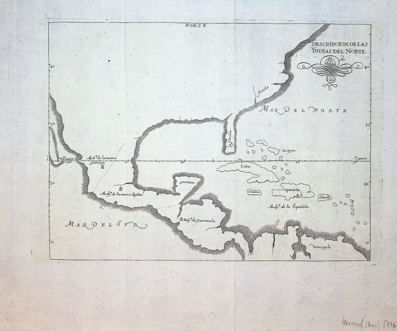 Descripcion de las Yndias del Norte (Spanish North America: Mexico, Florida, Central America and the Caribbean)