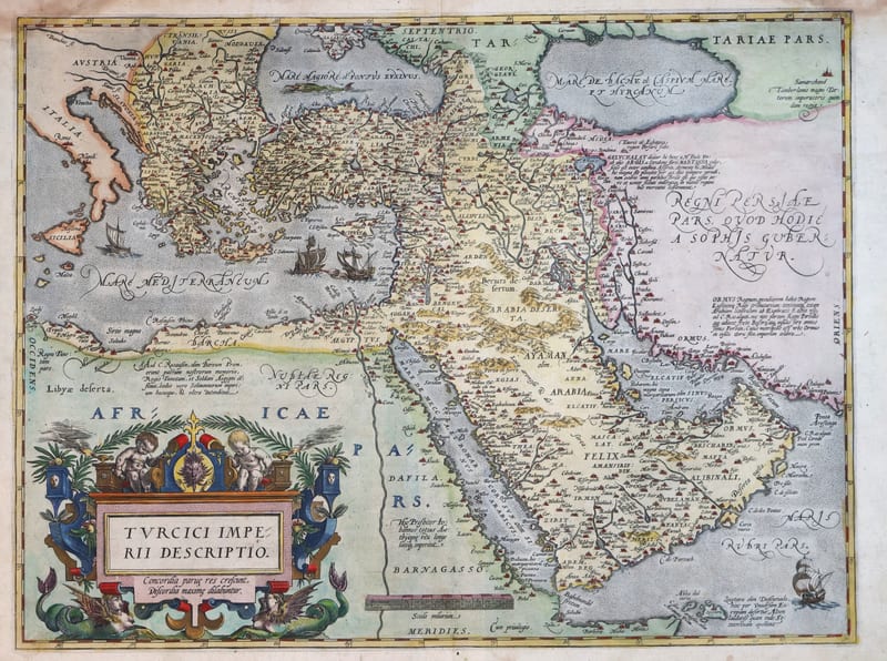 Turcici Imperii Descriptio (The Ottoman Empire), second plate, Spanish edition