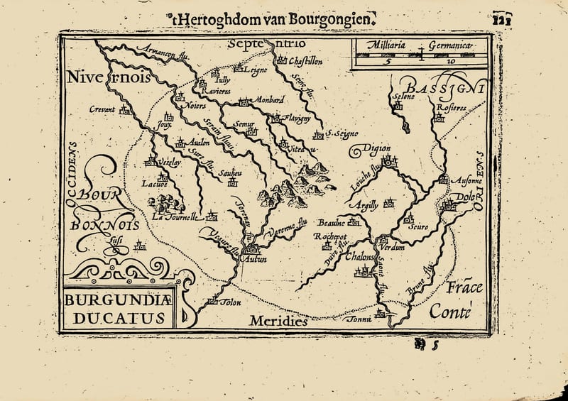 Burgundiae Ducatus ('t Hertoghdom van Bourgongien, the Duchy of Burgundy)