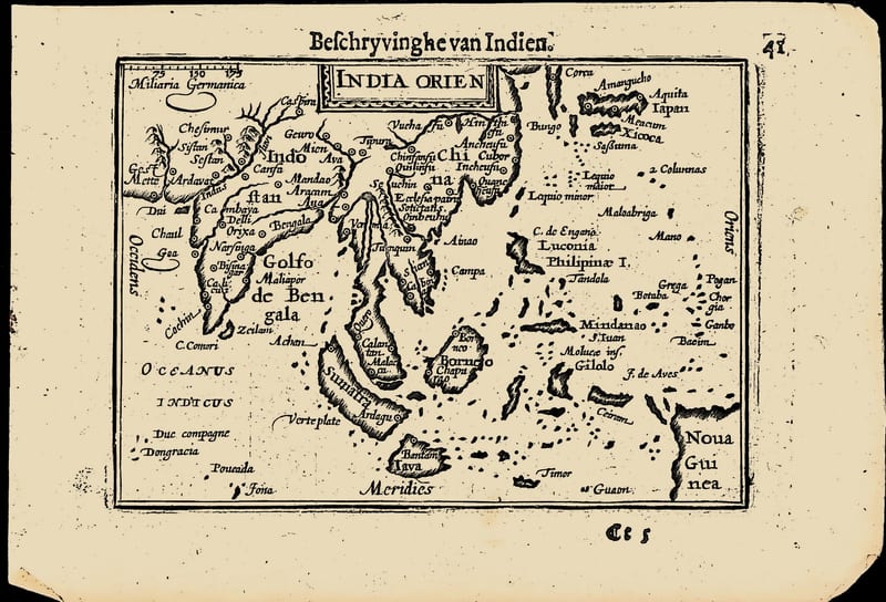 India Orien(talis) (Beschryvinghe van Indien, las Indias Orientales)