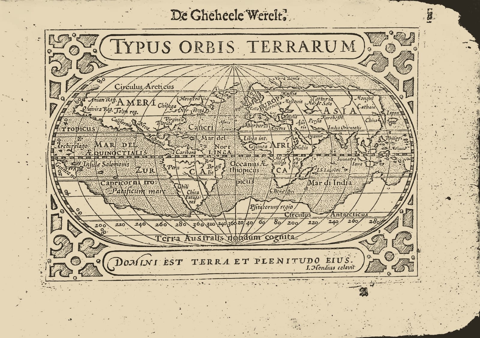Typus Orbis Terrarum (De Gheheele Werelt, the World)