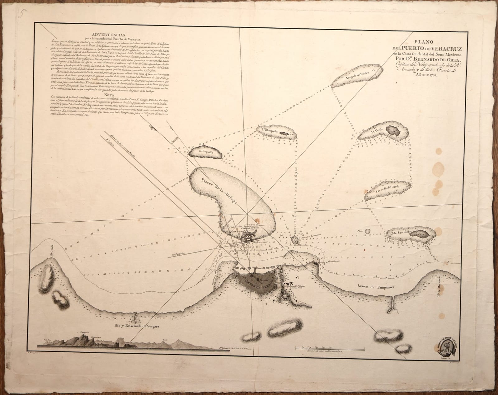 Plano del Puerto de Veracruz en la Costa Ocidental del Seno Mexicano