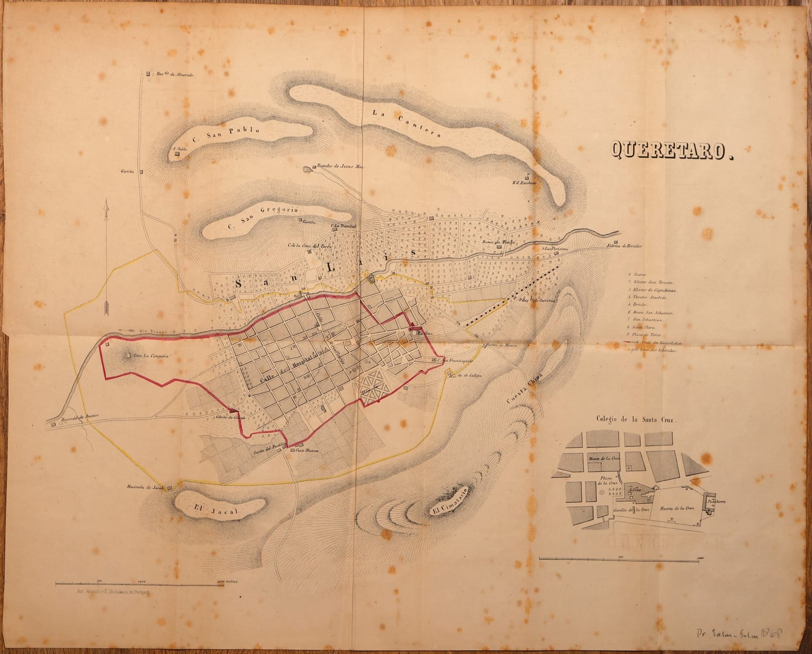 Queretaro (plan of the city and the siege lines of 1867)