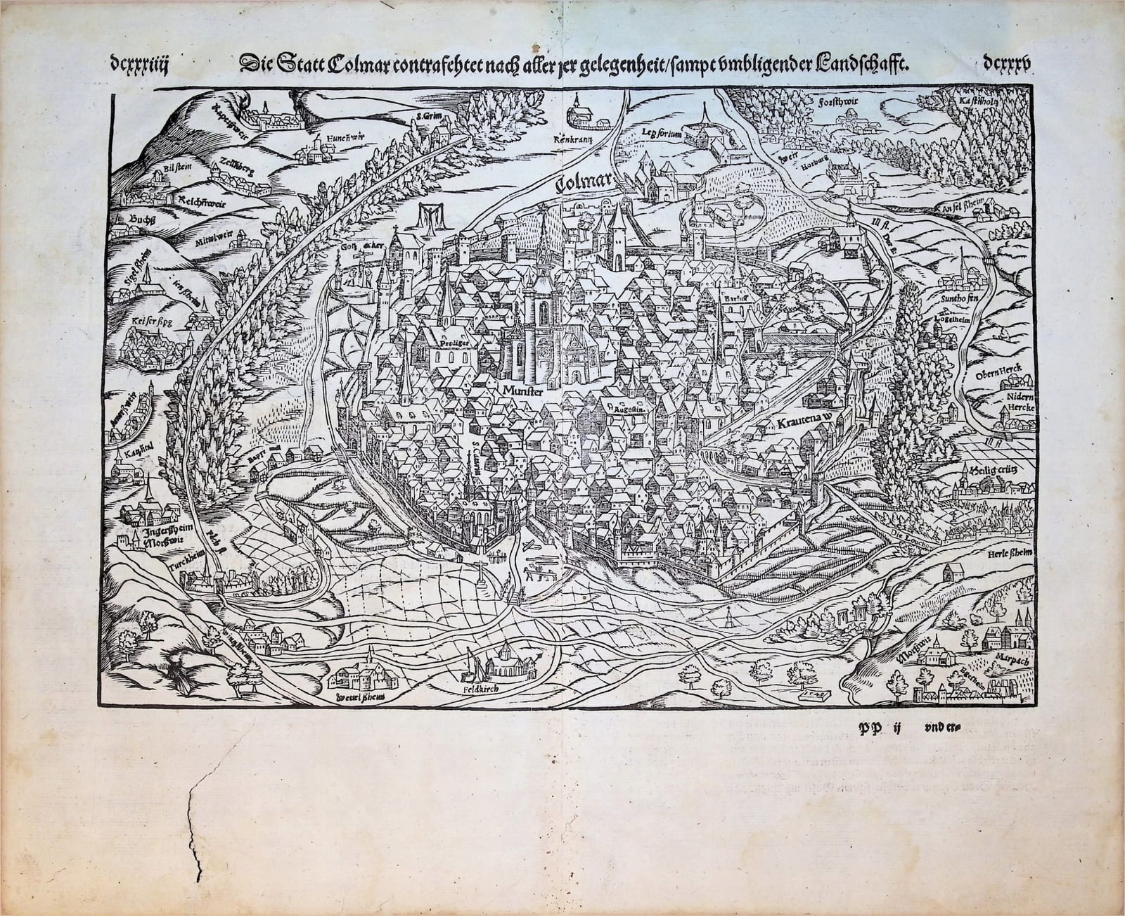 Die Statt Colmar contrafehtet nach aller jrer gelegenheit, sampt umbligender Landschafft